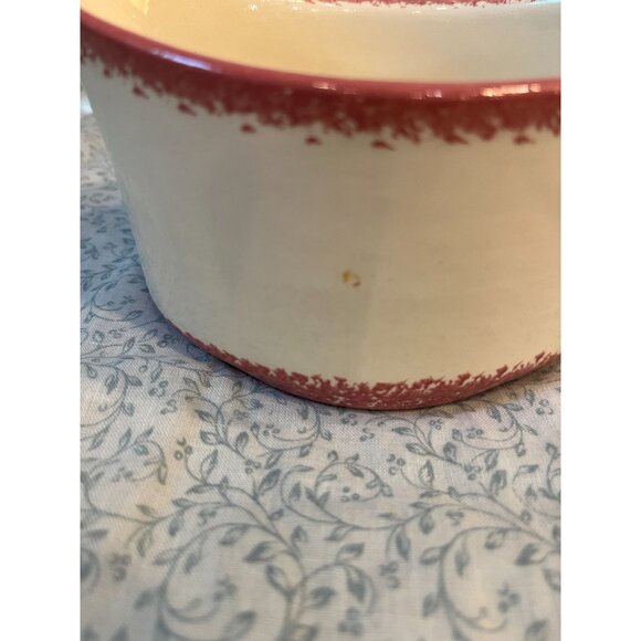 Vintage Sponge Ware Pottery signed B&B Hand Painted Flowers with Bow - Picture 4 of 8